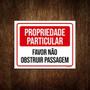 Imagem de Placa Propriedade Particular Não Obstruir 18x23cm 10un