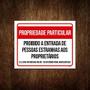 Imagem de Placa Propriedade Particular Proibido Estranhos 18X23