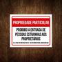 Imagem de Placa Propriedade Particular Proibido Estranhos 36X46