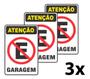 Imagem de Placa Pvc Proibido Estacionar Garagem Auto-Adesiva 3 Uni