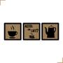 Imagem de Placa Quadro Decorativo Cantinho do Café Em MDF 20x20cm Kit 3