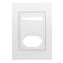 Imagem de Placa Ravenna 4x2 1 Interruptor + 1 Tomada Com Suporte Branca Dicompel
