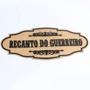 Imagem de Placa Recanto Do Guerreiro Quadro Madeira Letras Pretas