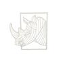 Imagem de Placa Rinoceronte 3d Decoração Ambiente Branco Mdf 3mm F031
