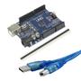 Imagem de Placa Robótica Uno Rev3 R3 Atmega328 Smd + Cabo Usb + Pinos