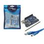 Imagem de Placa Robótica Uno Rev3 R3 Atmega328 Smd + Cabo Usb + Pinos
