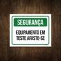 Imagem de Placa Segurança Equipamento Em e Afaste-Se 18X23