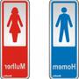 Imagem de Placa Sinalizacao Aluminio 06X15 ''Wc Masc/Fem'' Com 2 Pecas 120An