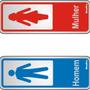 Imagem de Placa Sinalizacao Aluminio 06X15 ''Wc Masc/Fem'' Com 2 Pecas 120An