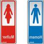 Imagem de Placa Sinalizacao Aluminio 06X15 ''Wc Masc/Fem'' Com 2 Pecas 120An