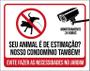 Imagem de Placa Sinalização Animal Estimação Condomínio Jardim 18X23