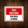 Imagem de Placa Sinalização - Área Protegida Vigilância 24 Horas 18X23