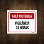 Imagem de Placa Sinalização Área Protegida Vigilância 24 Horas 27X35