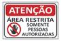 Imagem de Placa Sinalização Área Restrita Aviso 30x20cm Ps 1mm