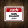 Imagem de Placa Sinalização Atenção Homens Trabalhando Abaixo 18X23