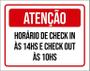 Imagem de Placa Sinalização - Atenção Horário Check In 10 Hs 36X46