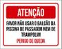 Imagem de Placa Sinalização - Atenção Não Usar Balcão Piscina 27X35