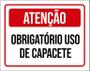 Imagem de Placa Sinalização - Atenção Obrigatório Capacete 36X46