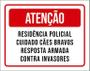 Imagem de Placa Sinalização - Atenção Residência Policial 36X46