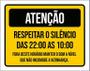 Imagem de Placa Sinalização Atenção Respeitar Silêncio Incomode 27X35