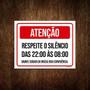 Imagem de Placa Sinalização - Atenção Respeite Silêncio 22 As 8 27X35