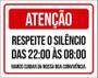 Imagem de Placa Sinalização - Atenção Respeite Silêncio 22 As 8 36X46