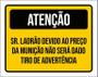 Imagem de Placa Sinalização - Atenção Tiro Advertência Amarela 36X46