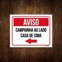 Imagem de Placa Sinalização - Aviso Campainha Lado Casa Cima 27x35