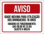 Imagem de Placa Sinalização - Aviso Idade Máxima Brinquedos 27X35