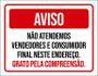 Imagem de Placa Sinalização - Aviso Não Atendemos Vendedores 27X35