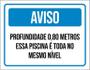 Imagem de Placa Sinalização - Aviso Profundidade Piscina 0,80 M 36X46