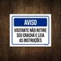 Imagem de Placa Sinalização - Aviso Visitante Não Retire Crachá 27X35