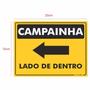 Imagem de Placa Sinalização Campainha Lado De Dentro Esquerda 15x20cm