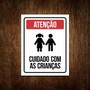 Imagem de Placa Sinalização Condomínio Atenção Cuidado Com As Crianças