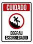 Imagem de Placa Sinalização - Cuidado Degrau Escorregadio 27X35