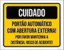 Imagem de Placa Sinalização - Cuidado Portão Abertura Externa 27X35