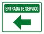 Imagem de Placa Sinalização Entrada Serviço Verde Seta Esquerda 18X23