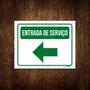 Imagem de Placa Sinalização Entrada Serviço Verde Seta Esquerda 18X23