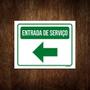 Imagem de Placa Sinalização Entrada Serviço Verde Seta Esquerda 36X46
