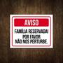 Imagem de Placa Sinalização Família Reservada Não Perturbe 18X23