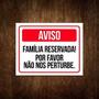 Imagem de Placa Sinalização Família Reservada Não Perturbe 36X46