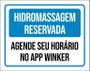 Imagem de Placa Sinalização - Hidromassagem Reservada Agende 36X46