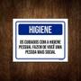 Imagem de Placa Sinalização - Higiene Cuidados Higiene Pessoal 36X46