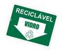 Imagem de Placa Sinalização Lixo Reciclável Vidro Lixeira ou Container
