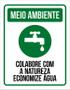 Imagem de Placa Sinalização Meio Ambiente - Economize Aguá 36X46