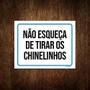 Imagem de Placa Sinalização Não Esquece Tirar Chinelos 18x23cm 3un