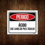 Imagem de Placa Sinalização - Perigo Ácido Use Luvas Pvc Óculos 18x23