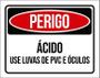 Imagem de Placa Sinalização - Perigo Ácido Use Luvas Pvc Óculos 18X23