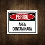 Imagem de Placa Sinalização - Perigo Área Contaminada 18X23