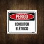 Imagem de Placa Sinalização - Perigo Condutor Elétrico 27X35